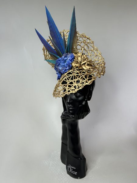 Gold feather headpiece