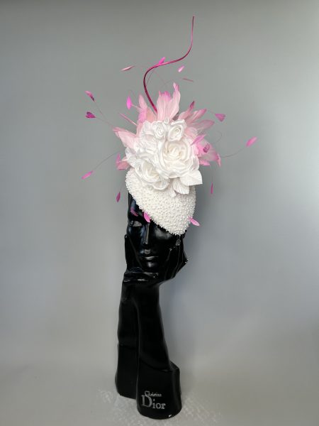 Pink & White Beret