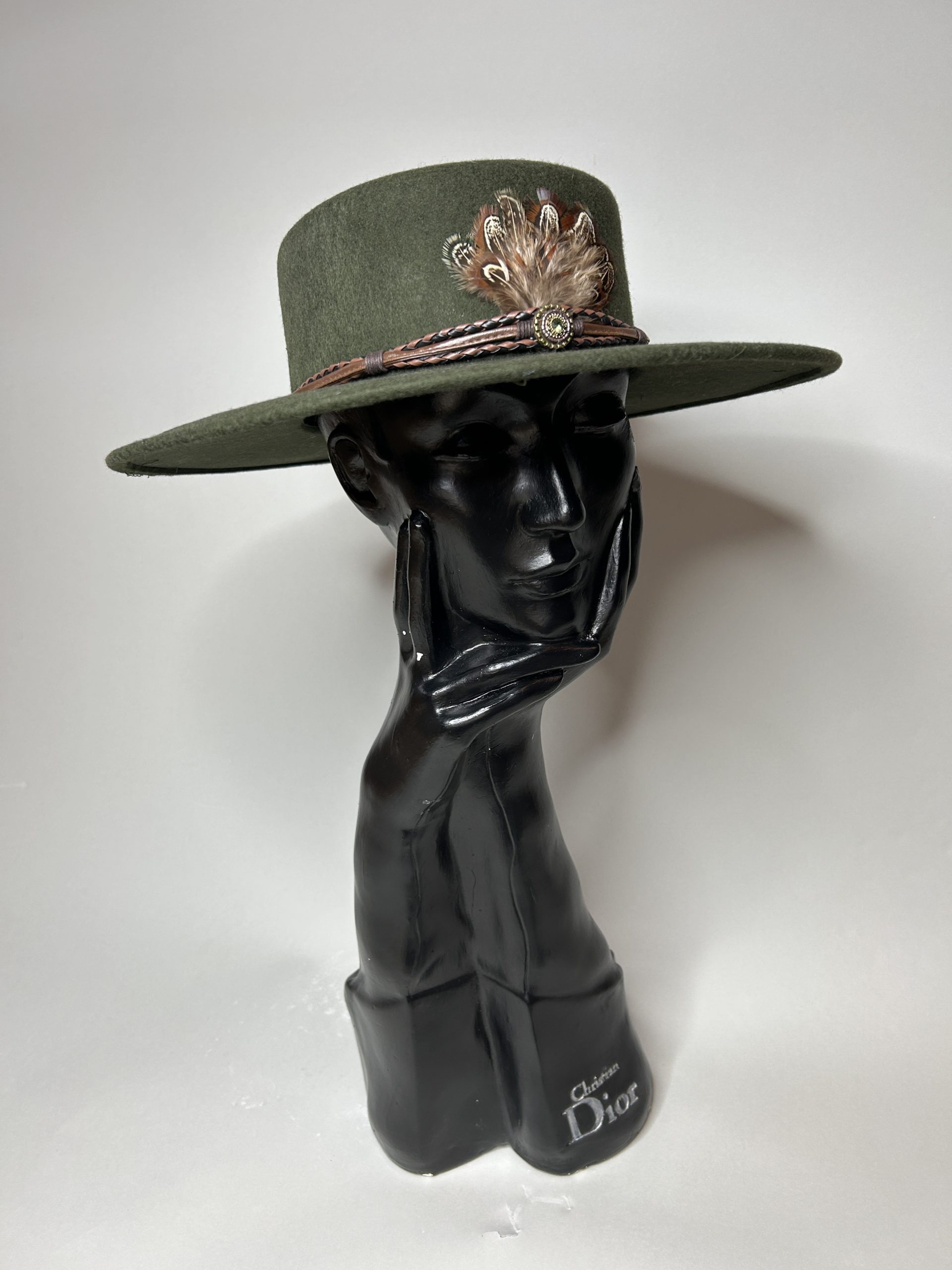 Green Fur Felt Boater