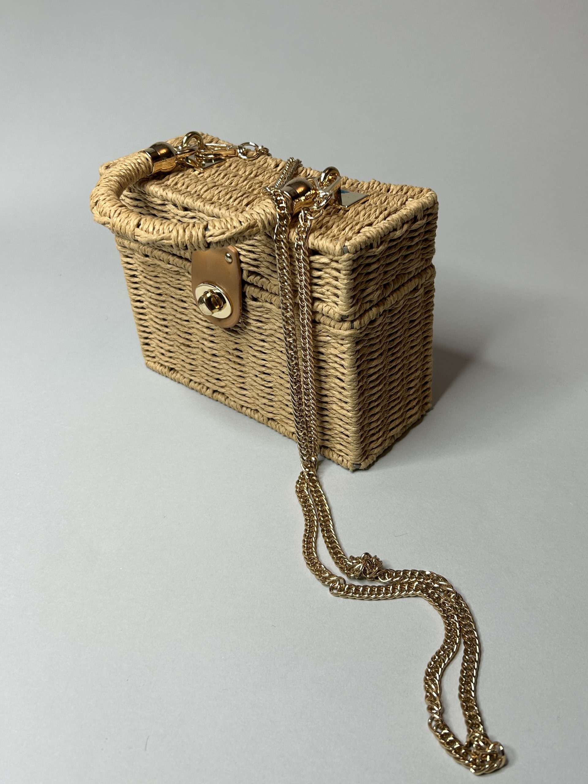 Woven Basket Box Bag