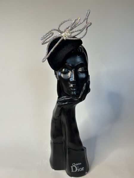 Black Velvet Evening Headpiece