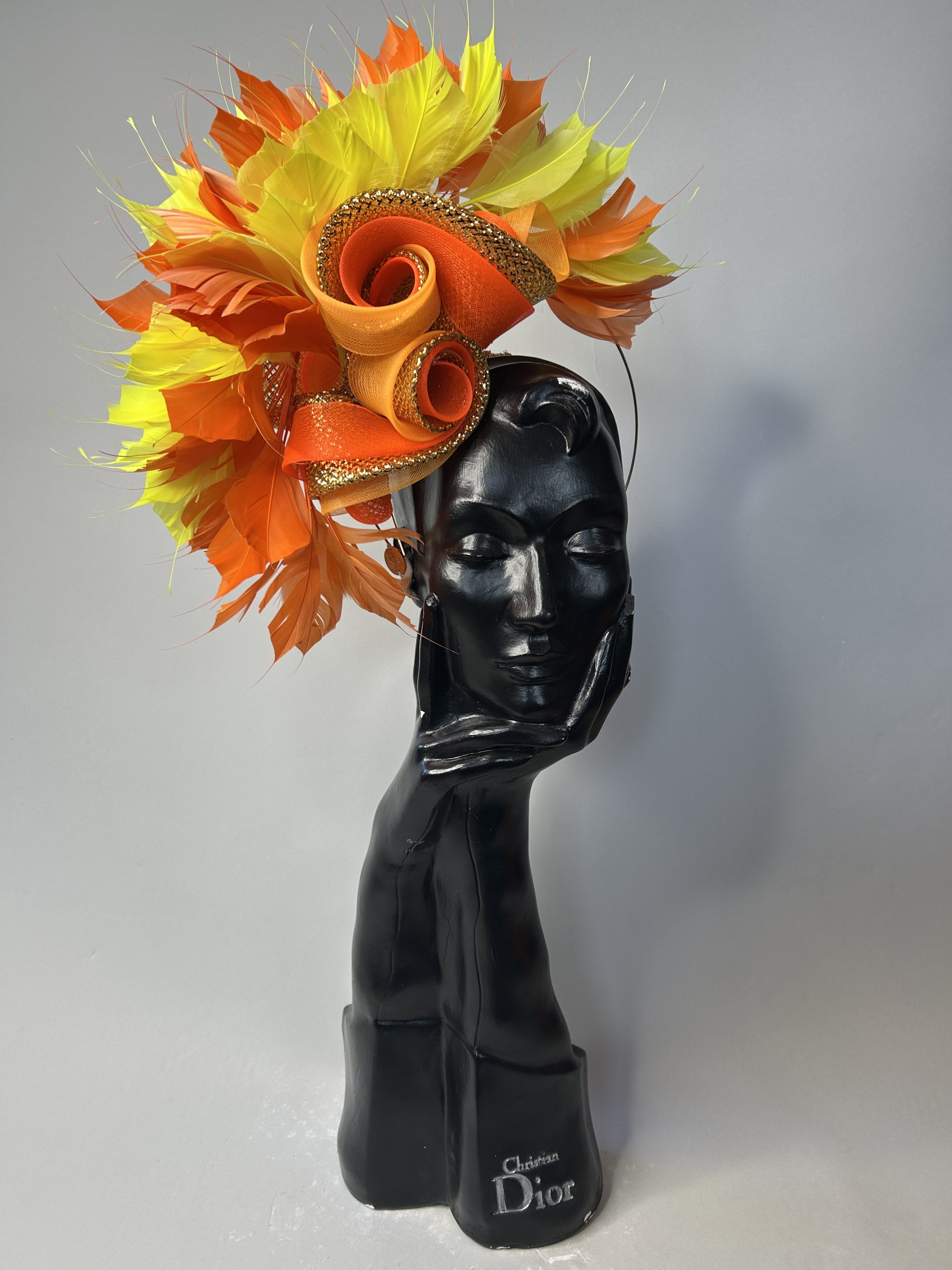 Orange Yellow Feather Headband
